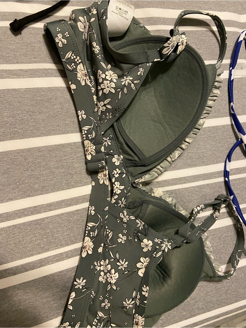 Source Unknown Women’s Multi-Pattern Swim Bikini Tops — Blue, Black, Tan, Green - Picture 9 of 10